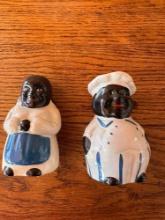 Mammy and Male Porcelain Salt and Pepper Shakers