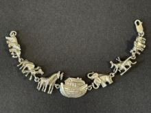 Sterling Silver Charm Bracelet Noah's Arc