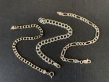 Set of 3 Sterling Silver Link Bracelets