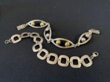 Set of 2 Sterling Silver Link Bracelets
