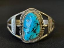 Sterling Silver Cuff with Turquoise