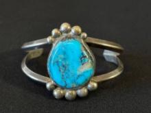 Sterling Silver Cuff with Turquoise