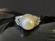 Sterling Silver and Pearl Ring