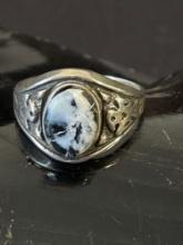 Sterling Silver and White Buffalo Ring