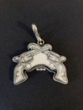 Pistol Pendant made of Sterling and China