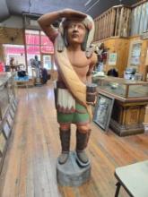 Antique Wood Carved Cigar Store Indian