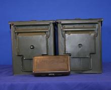 Two 45 Cal Ammo Cans and a Case Guard