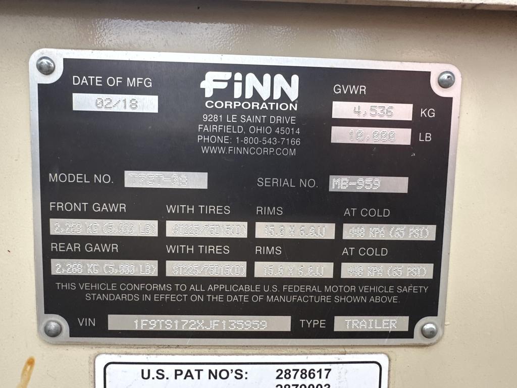 2018 Finn T75t-08 Hydro Seeder