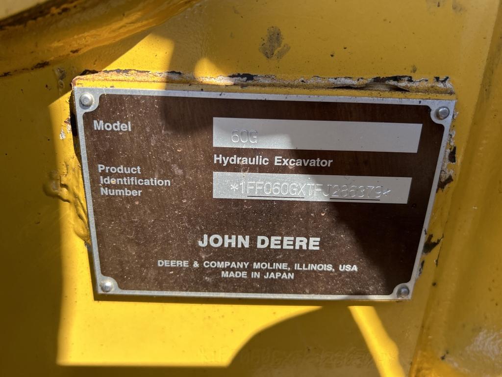 2015 Deere 60g Mini Excavator