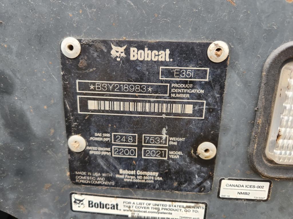2021 Bobcat E-35i Mini Excavator