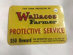 7  x 10 in. Wallaces Farmer Tin Sign
