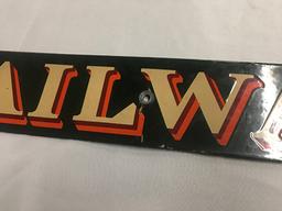 4 x 27 1/2 in. Porcelain Railway Sign, One Sided