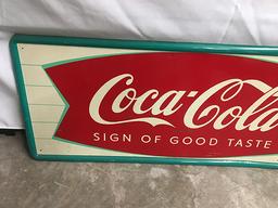 17 1/2  x 53 1/2 in. Vintage Coca Cola Sign, (Robertson 3-60)
