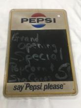 19 x 27 in. Vintage Pepsi Chalkboard Menu Sign, Stout Sign Co., Green Back