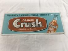 11 1/2  x 29 1/2 in. Vintage Crush Sign, Stout Sign Co., Green Back