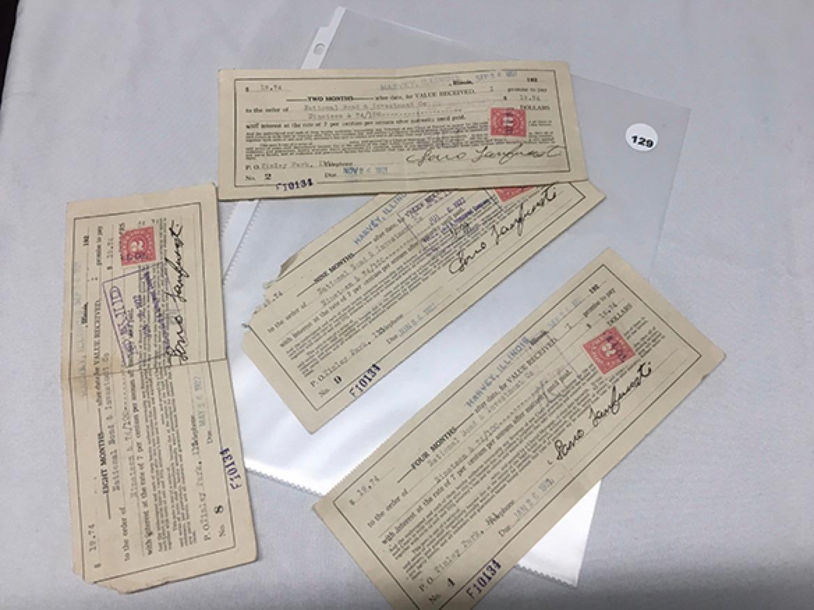 (38) Parkersburg West Viirgina Bank Receipts with Stamps