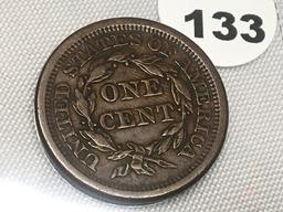 1851 Braided Hair Large Cent XF