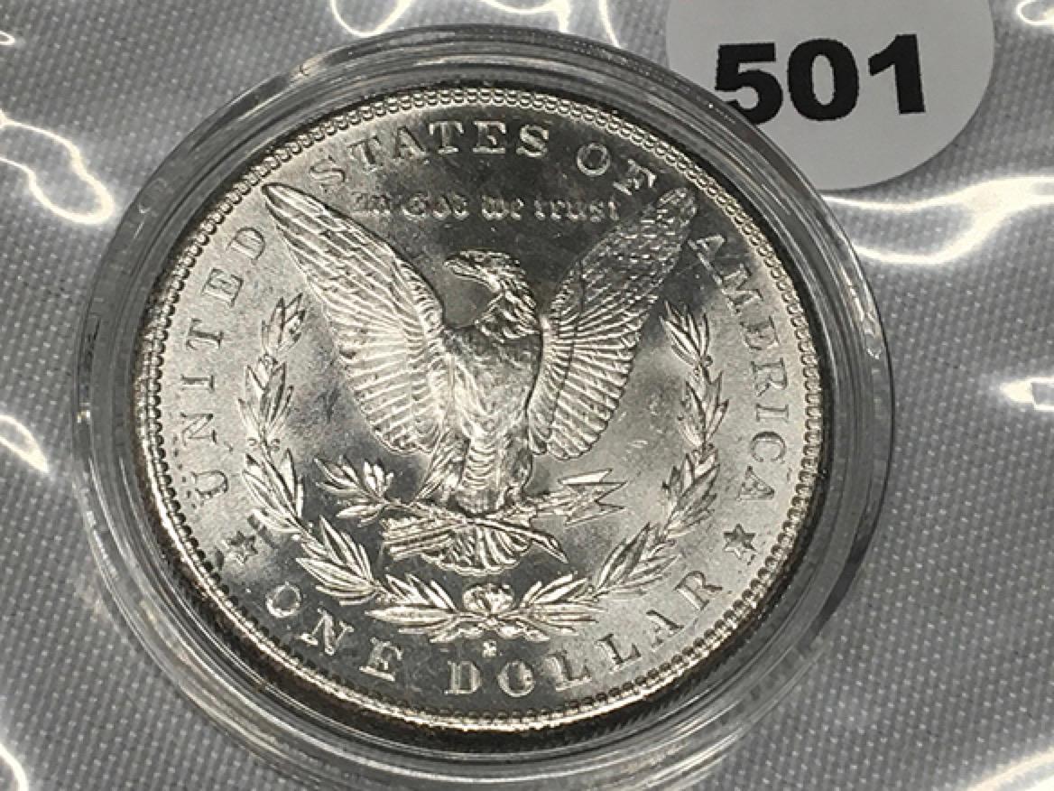 1881-S Morgan Dollar BU, Capsolated