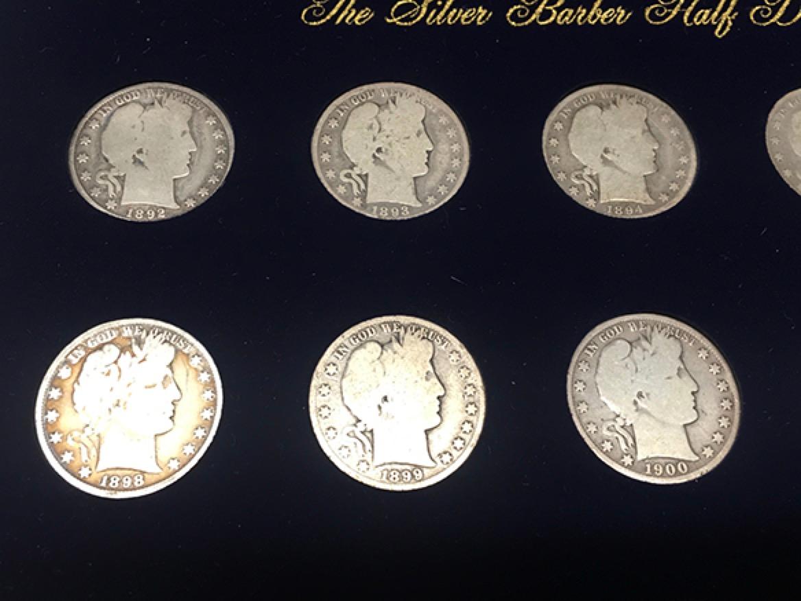 1892-1915 Barber Half Dollar Collection, In Case