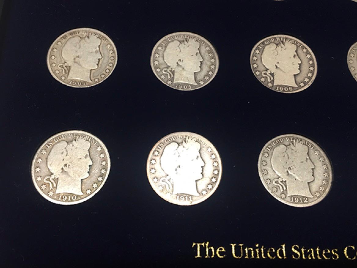 1892-1915 Barber Half Dollar Collection, In Case