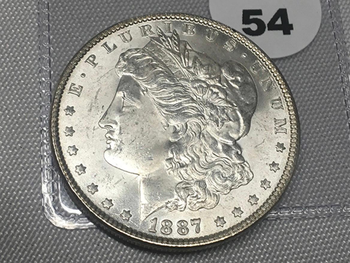 1887 Morgan Dollar, AU