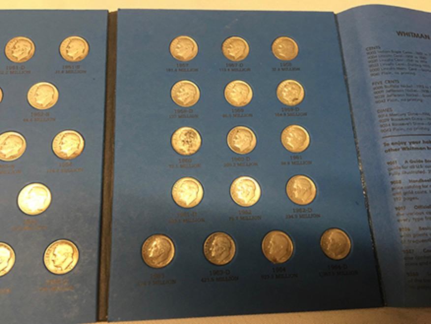 1946-1964 Silver Roosevelt Dime Book (50 Total Coins)