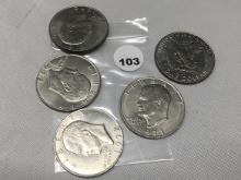(4) 1972, (1) 1971 Ike Dollars