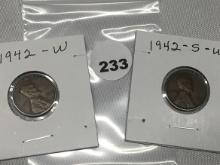 1942 &  1942-S Lincoln Cent