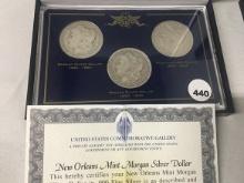 3 pc New Orleans Mint Morgan Dollars