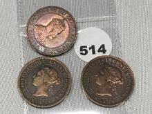 1888, 1893, 1906 Candian Pennies