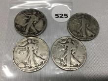 1934-S, 45, 46, 46-D Walking Liberty Half Dollars