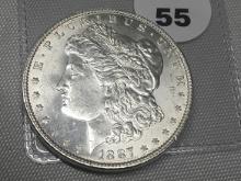 1887 Morgan Dollar, AU +