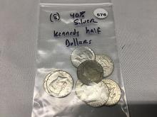 (8) 40% Silver Kennedy Half Dollars