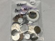Tokens, Casino Tokens, (5) World Coins