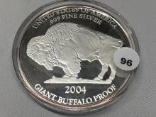 Giant Buffalo Proof One Troy Ounce .999 Pure Silver Bullion