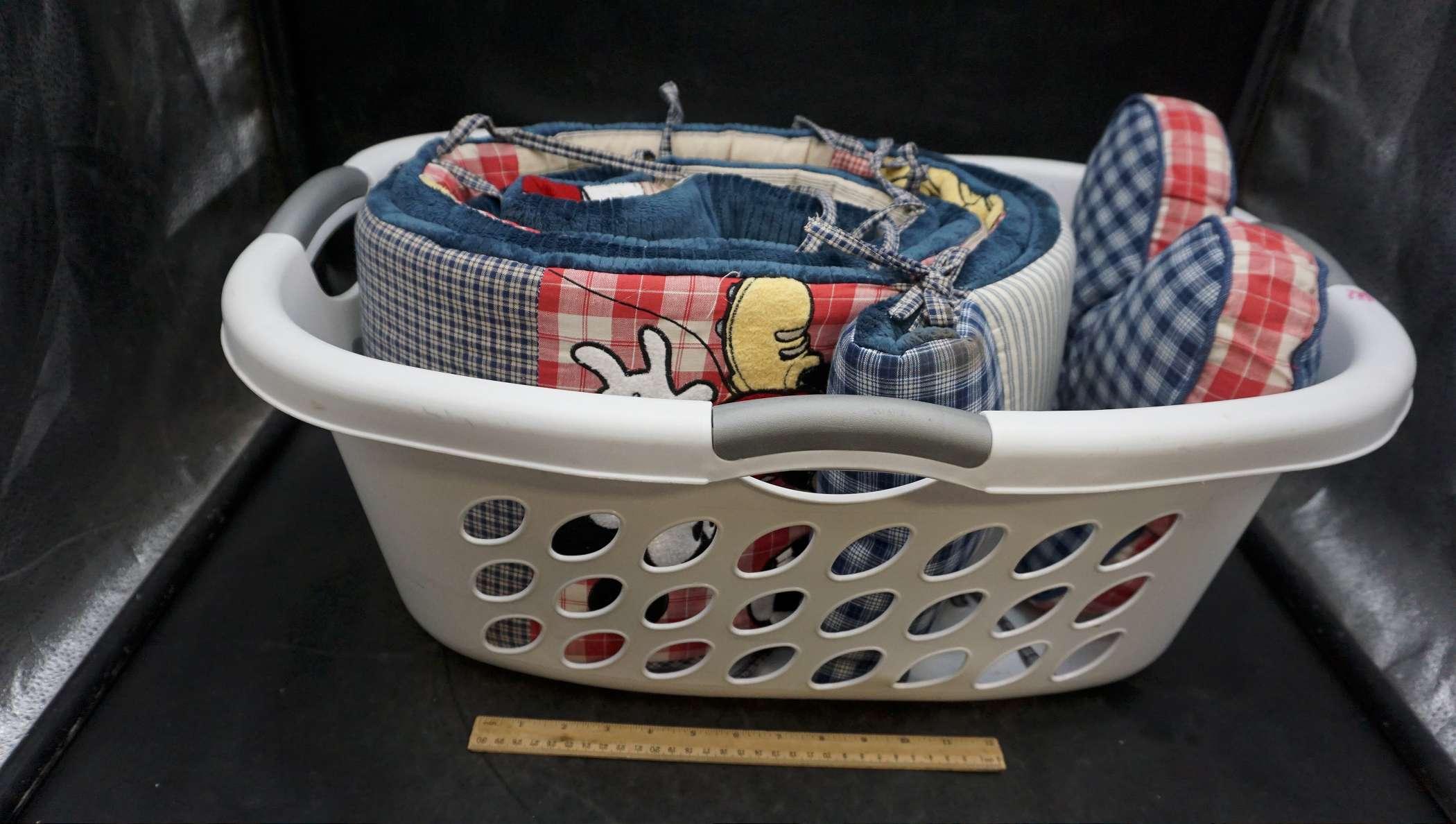 Laundry Basket & Mickey Mouse Crib Bedding
