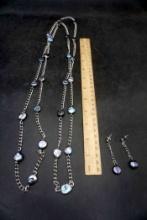 Real Pearl Necklace & Earrings