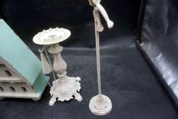 Decorative Bird House, Candle Stick Holder & Stand W/ Clamp