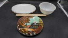 Plate, Bowl & Painted Plate