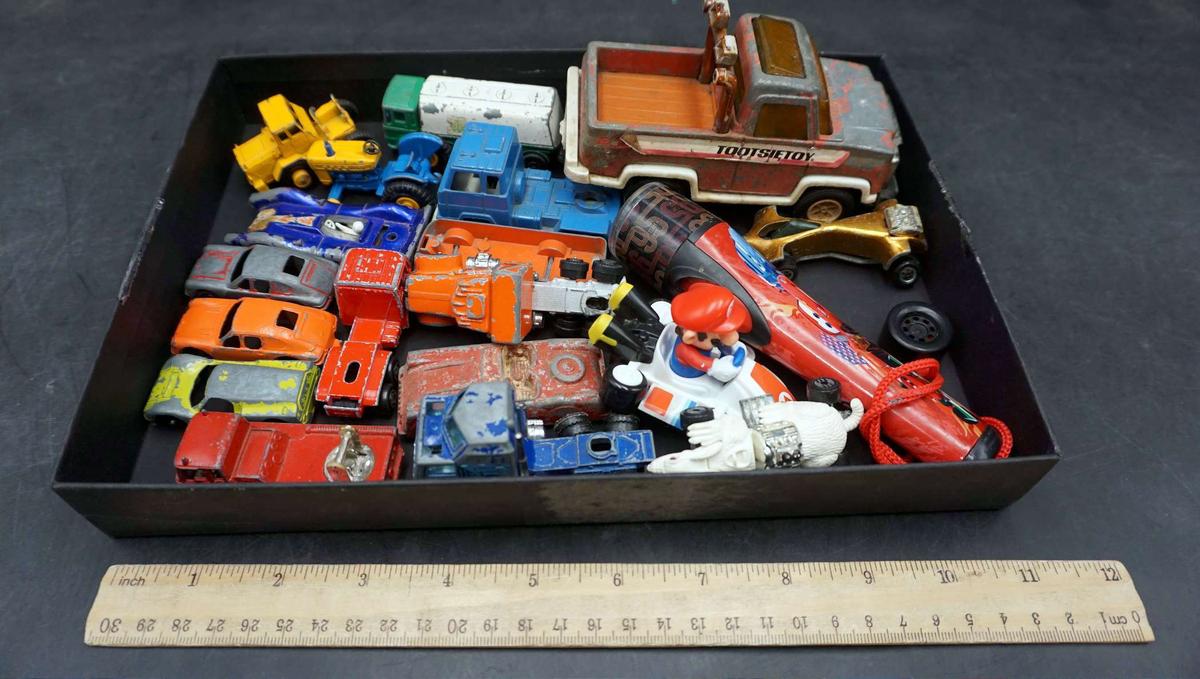Old Metal Toy Vehicles & Some Plastic Toy Vehicles, Tootsie Toy Truck