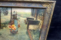Framed Lady Picture, Decorative Candlestick Holder, Jesus Wood Plaques