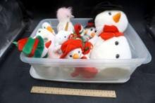 Assorted Ty Beanie Babies & Other Stuffed Animals In Plastic Tub
