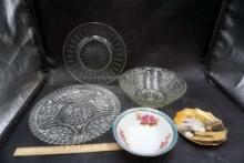Glass Platters, Glass Bowl, Floral Bowl & Decorative Plate