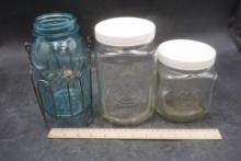 3 - Glass Jars & One Stand