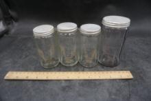 4 - Glass Containers W/ Lids