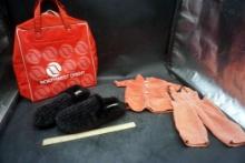 Northwest Orient Bag, Dolls Bibs And Coat, Slippers