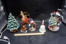 Bell, Electric Lighted Christmas Tree, Star, Christmas Figurines