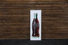 1960s Coca-Cola Bottle Embossed Tin Sign - Small