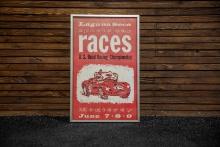 1963 Laguna Seca Sports Car Races Official Event Poster - Framed