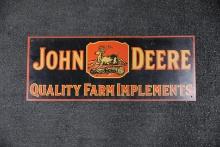 Original 1940s John Deere Enamel Single-Sided Tin Sign